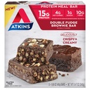 Atkins Double Fudge Brownie Proteine Meal Bar, High Fiber, 15g Proteïne, 1g Suiker, 4g Net Carb, Maaltijd Vervanging, Keto Vriendelijk