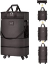 Koffers met wielen Uitbreidbaar Bagagetas Opvouwbare koffer met 4 universele wielen Opvouwbare Rolling Travel Case (Koffie)