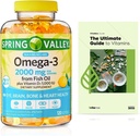 Spring Valley Omega-3 van Fish Oil 2000 mg, Maximum Care, 120 Tel + Exclusieve VitaMax Vitamine Gids (2 Items)