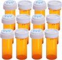 Plastic lege pil flessen met dubbelzijdig gebruik (Child Resistant & Easy Open) Caps - Medicine Container Pill Case Dispenser Organizers (8 Dram, 12 stuks)