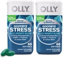 OLLY Ultra Strength Goodbye Stress Softgels Twin Pack, GABA, Ashwagandha, L-Theanine en Citroen Balm, Stress Relief Supplement - 120 Tellen