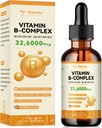 Vitamine B Complex Liquid with Vitamin B1 Thiamine, B2 Riboflavine, B3 Niacin, B5 Pantothenic Acid, B6 Pyridoxine, B7 Botin, B9 Folic, B12 Methylcobalamine for Energy, Immunity, Skin, Mood & Zenuw