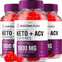 (3 Pack) NutriZen Keto ACV Gummies - Advanced Formula Nutri Zen Keto Plus ACV Gummies Apple Cider Vinegar Keto Nutrizen ACV Gummies Dieetsupplement Beoordelingen Mannen Vrouwen (180 Gummies)