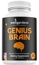 100% Pure Brain Supplements for Memory, Focus and Cognition - Daily Support for Mental Clarity with Bacopa, Magnesium, Vitamins B6, Phosphatidylserine - Non-GMO, Gluten Free