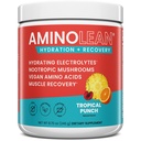 Aminolean Hydrating Electrolyte Powder and Recovery Drink met zeemineralen, Nootropic Paddestoelen en Vegan Aminozuren, BCAA's + EAA's voor Post Workout Muscle Building, Tropical Punch