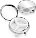 Sibba 3 Compartiment Portable Medicine Pill Case, Travel Multi-Functional Vocht Proof Pill Box voor Purse & Pocket, Cute Metal Medicine Pill Organizer Box voor Vitaminen, Visolie & supplementen