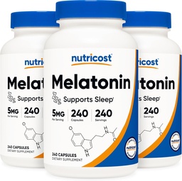 Nutricost Melatonine 5 mg, 240 capsules (3 flessen)