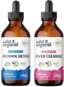 Teinture de désintoxication d'alcool sauvage et biologique 4 fl oz & Liver Nettoyer Teinture 4 fl oz