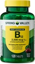 Vitamine B12 Quick-dissolve tabletten Dieetsupplement, 2.500 Mcg, Cherry, 120 Tel en Portable Pill Container (2 items)