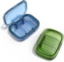 2 Pack 3 Compartiment Kleine pil Box, Vocht Proof Case, Travel Organizer voor Pocket Purse, Daily Portable Medicine Vitamine Container, Visolie en supplement opslag