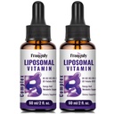 Vitamine liposomique B complexe liquide sublingual B complexe supplément de vitamines pour les femmes Hommes Absorption améliorée Méthylé B12,B1, B2, B3, B5, B6,Folat,Biotine pour l'énergie et le soutien immunitaire-4,0 oz