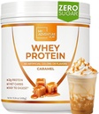 Poudre de protéines de lactosérum - Poudre de protéines de faible teneur en glucides pour les femmes - Adoucie avec Stevia Protéine de lactosérum pour la croissance musculaire - Poudre de protéines naturelles propres (Caramel, 15 portions)
