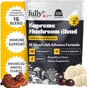 16 Mélanger Gommies de champignons - Gommies de champignons pour adultes, Supplément de champignons avec Chaga, Lions Mane, Reishi, Cordyceps pour Focus & Clarity, Supports Microdosing Champignons - Mixed Berry