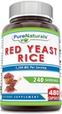 Pure Naturals Red Gist Rice 1200 Mg per Serving, Capsules Supplement 