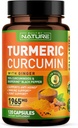 Kurkuma Curcumin 1965mg met Gember & BioPerine Black Pepper Extract - Hoge Absorptie 95% Curcuminoïden voor Gezamenlijke & Antioxidant Ondersteuning - Non-GMO, Glutenvrij, Veganistisch - 120 Kruidensupplement Capsules