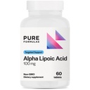 PureFormulas Alpha Lipoïne Acid 100 mg ALA Supplement voor leverondersteuning, antioxidanten, nerve, & Cardiovasculaire gezondheid Acido Alfa Lipoico 100 mg Neuropathie Supplement Non-GMO 60 tabletten
