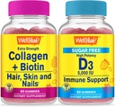 WellYeah Collageen+Biotine + Vitamine D3 5.000 IE Suikervrij, Gummies Bundle - Geweldige Proeverij, Vitamine Supplement, Glutenvrij, GGO-vrij, Kauwgom