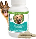 Alleen natuurlijke huisdier Ultimate dagelijkse vitamines - Complete Multivitamine Supplement voor honden Balanced Health & Vitality - Senior Small & Large Canine Food Immune Digestieve Ondersteuning -180 Zachte kauwtabletten