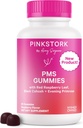 Roze Ooievaars PMS ondersteuning Gummies voor vrouwen - Red Raspberry Leaf, Black Cohosh, Avond Primrose olie - Opgeblazen, Cravings, Huid, Mood - Hormonal Cycle Support - 60 Berry Gummies - Vegan, Plant-Based
