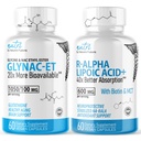Nature's Fusions GlyNAC-ET (60 capsules) - R acide alpha lipoïque 600mg (60 capsules) - Ensemble anti-vieillissement