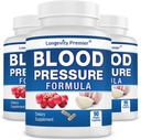 [3-Bottle Value Pack] Longevity Blood Pressure Formula [90 Capsules] -Wetenschappelijk geformuleerd - met 10+ gestandaardiseerde kruidenextracten. Beste bloeddruksupplement
