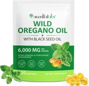 Olie van Oregano met Black Seed Oil,Oil of Oregano Softgels 6000mg Per Serving,2 in 1 Geformuleerd met Black Seed Oil 200mg,Organische Oregano Oil,Gluten Free,Dairy Free,120 Count(1 Pack)