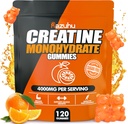 Creatine Monohydraat Gummies for Men & Women, 4g Creatine Monohydraat per portie voor maximale kracht, prestaties, suikervrij, veganistisch, pre-workout supplement(120 Telling)-oranje
