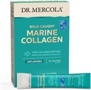 Dr. Mercola Marine Collageen Powder Packets, 5g Collageen Per Serving, 15 Servings (15 on-The-go Packets), Powdered Dietary Supplement, Unflavored, Type 1 Collageen Peptiden van kabeljauw, Haddock & Pollock