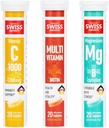 Bruisend Variety Pack met vitamine C 1000mg, Magnesium + B Complex, Multivitamine + Biotine, 6-pack, 120 tabletten