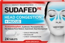 Sudafed PE Hoofdcongestie + Slijmtabletten voor Sinusdruk, Pijn & Congestie, 24 st