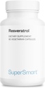 Supersmart - Resveratrol 40 mg per dag (Goed-getoleerd) - Biologische rode druiven Extract - High Potency Resveratrol Supplement 