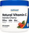Nutricost Natuurlijke Vitamine C - Acerola Cherry Poeder 0,5 LB - Glutenvrij & niet-GMO