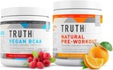 Truth Nutrition Natural Atlete Workout Stack - Natural Preworkout (Orange Tangerine) + Vegan BCAA (Red Raspberry)