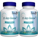15 Day Cleanse, Gut et Colon Support, avancé 15 Day Gut Cleanse Detox pour les femmes et les hommes avec Senna, Cascara Sagrada & Psyllium Husk, non-OGM, 30 capsules