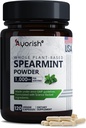 Capsules de Spearmint 1000mg - Feuilles de Spearmint pour Nettoyant Gut et Soutien Digestionnel - Supplément Spicata Mentha - Non OGM, Sans gluten - 120 Nombres