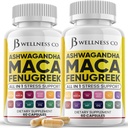 Ashwagandha Maca Root Fenegriek Supplement met Tongkat Ali Ginseng - Assists with Mood & Thyroid Health - Made in USA - 120 Count