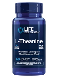 Levensverlenging L-Theanine, Aminozuur theanine, Kalm, Ontspannen, Mood, Glutenvrij, Non-GMO, Vegetarisch, 200 mg, 60 capsules