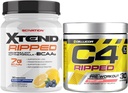 Cellucor C4 Ripped Pre Workout Powder + Fat Burner, Cherry Limeade, 30 porties + Scivation Xtend Riped BCAA Powder, Blueberry Limonade, 30 porties