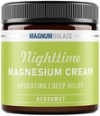 Crème de magnésium – Lotion de magnésium topique pour soulager les crampes des jambes pendant la nuit, le sommeil et la douleur musculaire – sans danger pour les enfants (Bergamot)