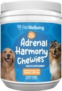 Dierenwelzijn Adrenal Harmony Chewies voor honden - Vet-Formulated - Hondenadrenal Support, Cortisol Balance, Ashwagandha, Bacopa - Herbal Supplement (90 Zachte kauwgom)