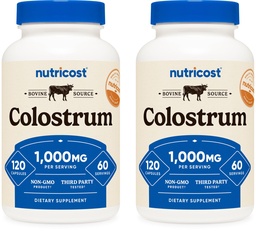 Nutricost Colostrum 500mg, 120 capsules (2 flessen)