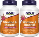 MAINTENANT Suppléments, Choline et Inositol 500 mg, Transmission nerveuse saine*, Santé du système nerveux*, 100 gélules (paquet de 2)