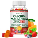 BionerLab Calcium Magnésium Zinc Gommies avec Vitamine D3 & K2 - Absorption améliorée de haute puissance - Orange et aromatisé aux baies
