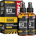 (2 verpakkingen) - Liquid B12 Spray 5000 mcg - Vitamine B12 Sublingual - Vegan B12 Vitamine Spray - Methylcobalamine Vitamine B12 Liquid Boosts Energy & Mood - Glutenvrije en niet-GMO