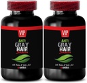 Pure Biotin Powder - Solution de cheveux gris - formule de cheveux anti gris, pilules de cheveux gris, solution de cheveux gris, supplément de cheveux anti gris, supplément de cheveux gris à l'inverse, cheveux gris à l'envers - 2B 120 Caps