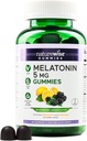 NatureWise Melatonine Gummies 5mg - Non-Habit vormen van slaap Ondersteuning Supplement met Ashwagandha, Valeriaan wortel - BlackBerry-Citroen Smaak - Veganistisch, Glutenvrij, Non-GMO - 60 Count[30-Day Supply]