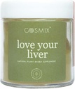 cosmix houdt van je lever, ontgifting van lever en nieren, zuivert bloed, vermindert ontsteking, Bhumi Amalaki, melkdistel, kurkuma, 60G - maakt tot 40 porties, plantaardige basis Superfood Blend