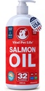 Zalmolie voor honden en katten - gezonde huid & jas, visolie, Omega 3 EPA DHA, vloeibare voedselsupplement voor huisdieren, alle natuurlijke, ondersteunt Joint & Bone Health, Natuurlijke Allergie & ontsteking verdediging, 32 oz