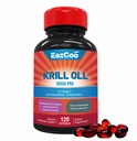 Antarctica Krill Oil 1000mg, Omega 3 Supplement,EPA, DHA, Fosfolipiden en Astaxanthine- 120 Softgels