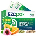 EZC Pak 5 jours booster de soutien immunitaire - supplément de soutien immunitaire, Echinacea, Zinc Vitamine C, boosters immunitaires pour adultes - vitamines de soutien immunitaire (paquet de 2)